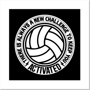 White volleyball players ball with saying text Posters and Art